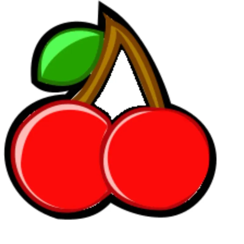 Cartoon pair of red cherries, a classic slot reel symbol