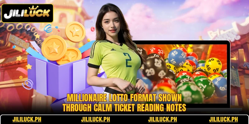 Millionaire Lotto format shown through calm ticket reading notes