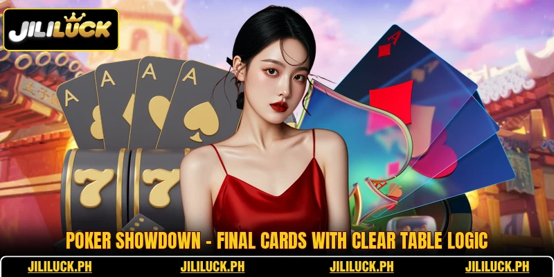 Poker Showdown - Final Cards With Clear Table Logic