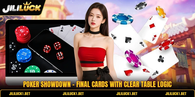 Poker Showdown - Final Cards With Clear Table Logic