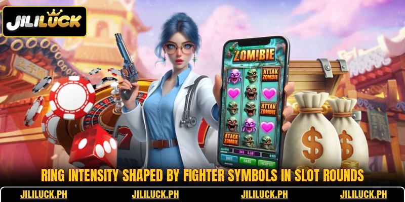 Ring intensity shaped by fighter symbols in slot rounds