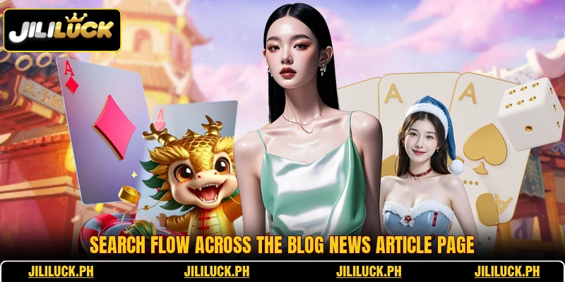 Search flow across the blog news article page