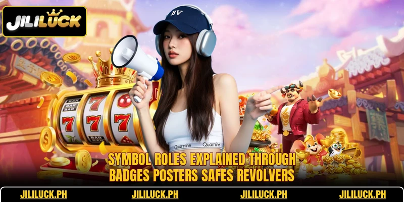 Symbol roles explained through badges posters safes revolvers