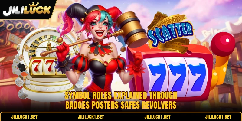 Symbol roles explained through badges posters safes revolvers